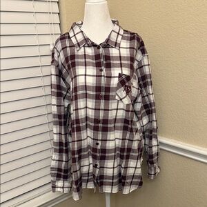 UG Apparel Texas A&M Aggies Plaid Button-Up Women's Blouse Large